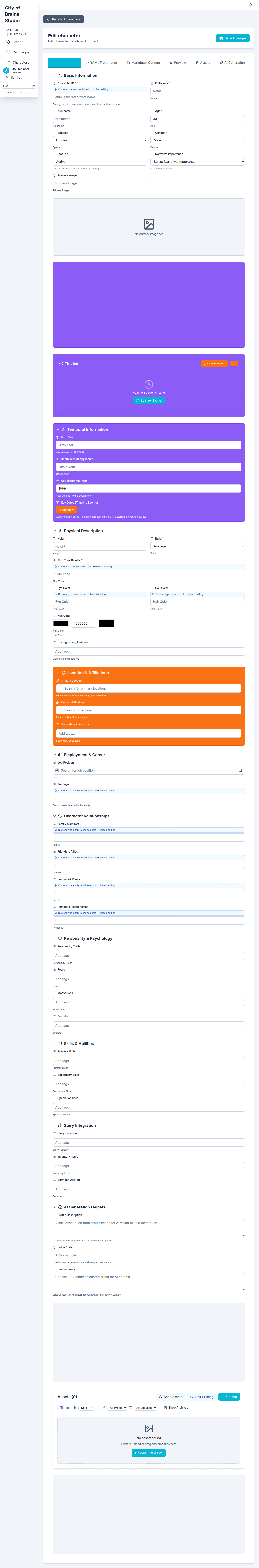 Schema-driven entities & assets